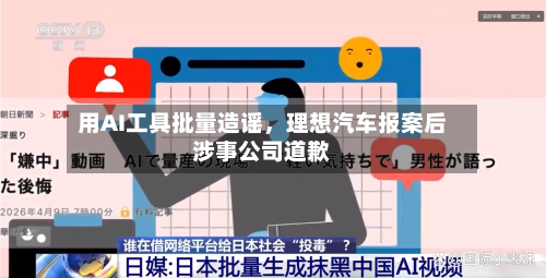 用AI工具批量造谣，理想汽车报案后涉事公司道歉