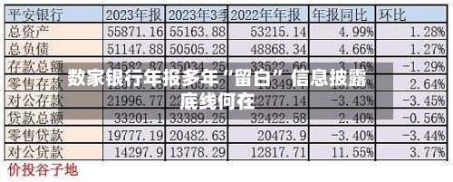 数家银行年报多年“留白” 信息披露底线何在