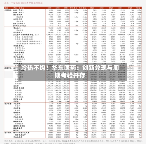 冷热不均！华东医药：创新兑现与周期考验并存