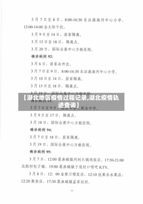 【湖北地区疫情过程记录,湖北疫情轨迹查询】