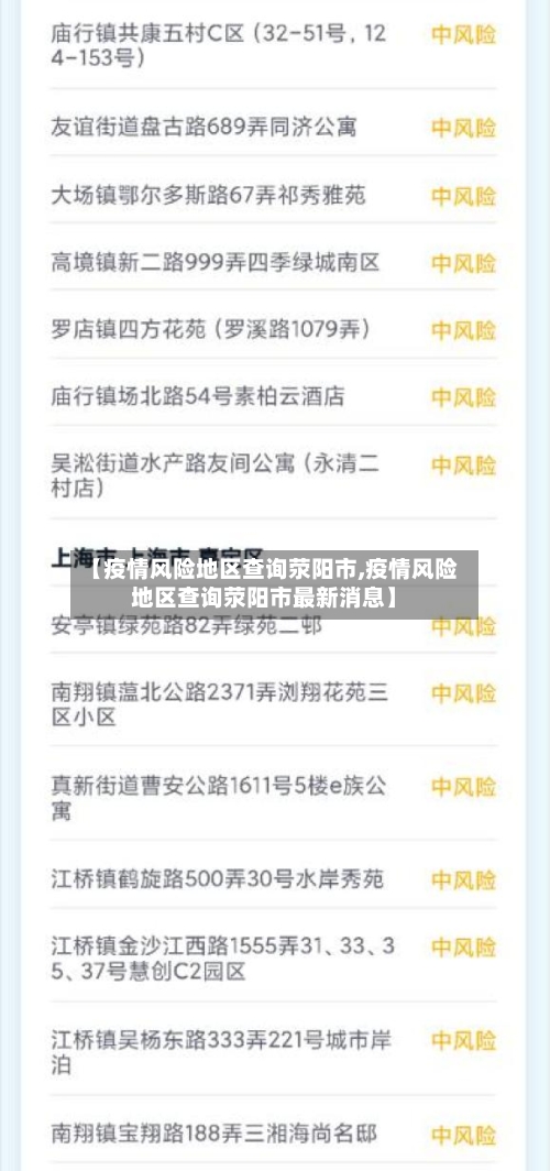 【疫情风险地区查询荥阳市,疫情风险地区查询荥阳市最新消息】