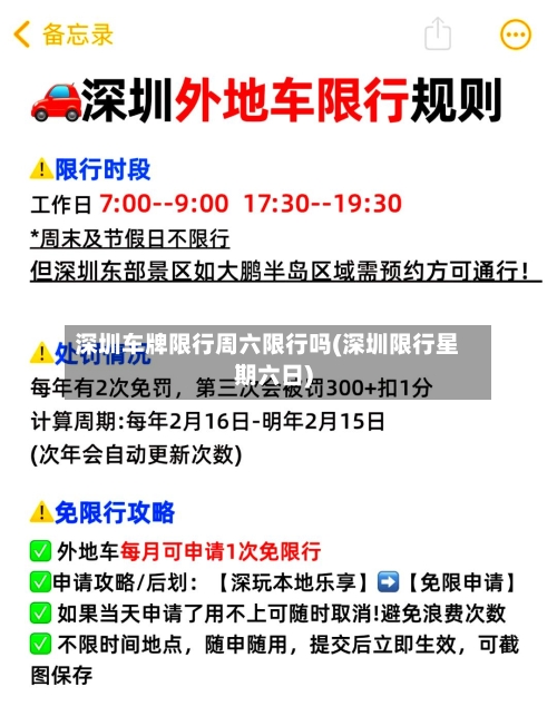 深圳车牌限行周六限行吗(深圳限行星期六日)