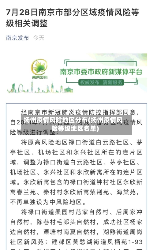 扬州疫情风险地区分布(扬州疫情风险等级地区名单)
