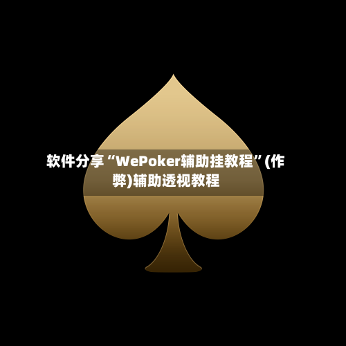 软件分享“WePoker辅助挂教程”(作弊)辅助透视教程