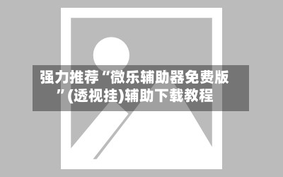 强力推荐“微乐辅助器免费版”(透视挂)辅助下载教程