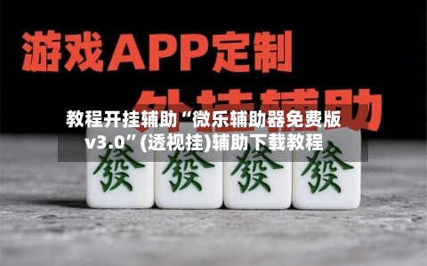 教程开挂辅助“微乐辅助器免费版v3.0”(透视挂)辅助下载教程