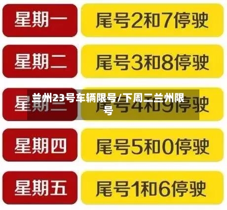 兰州23号车辆限号/下周二兰州限号