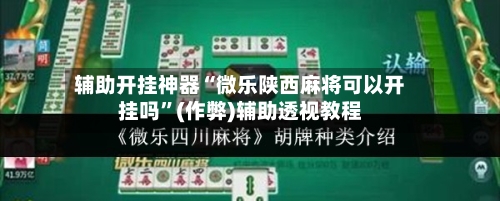 辅助开挂神器“微乐陕西麻将可以开挂吗”(作弊)辅助透视教程