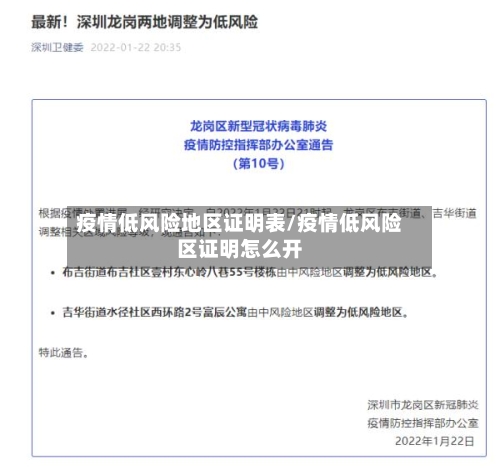 疫情低风险地区证明表/疫情低风险区证明怎么开