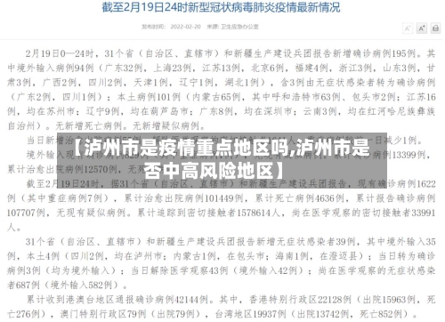 【泸州市是疫情重点地区吗,泸州市是否中高风险地区】