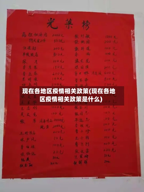 现在各地区疫情相关政策(现在各地区疫情相关政策是什么)