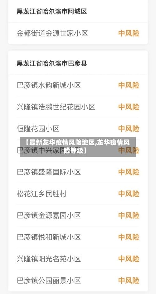 【最新龙华疫情风险地区,龙华疫情风险等级】
