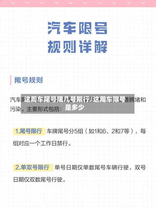 这周车尾号限几号限行/这周车限号是多少